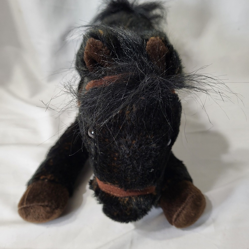 Wells Fargo Mike black pony horse 13"L plush 2016
